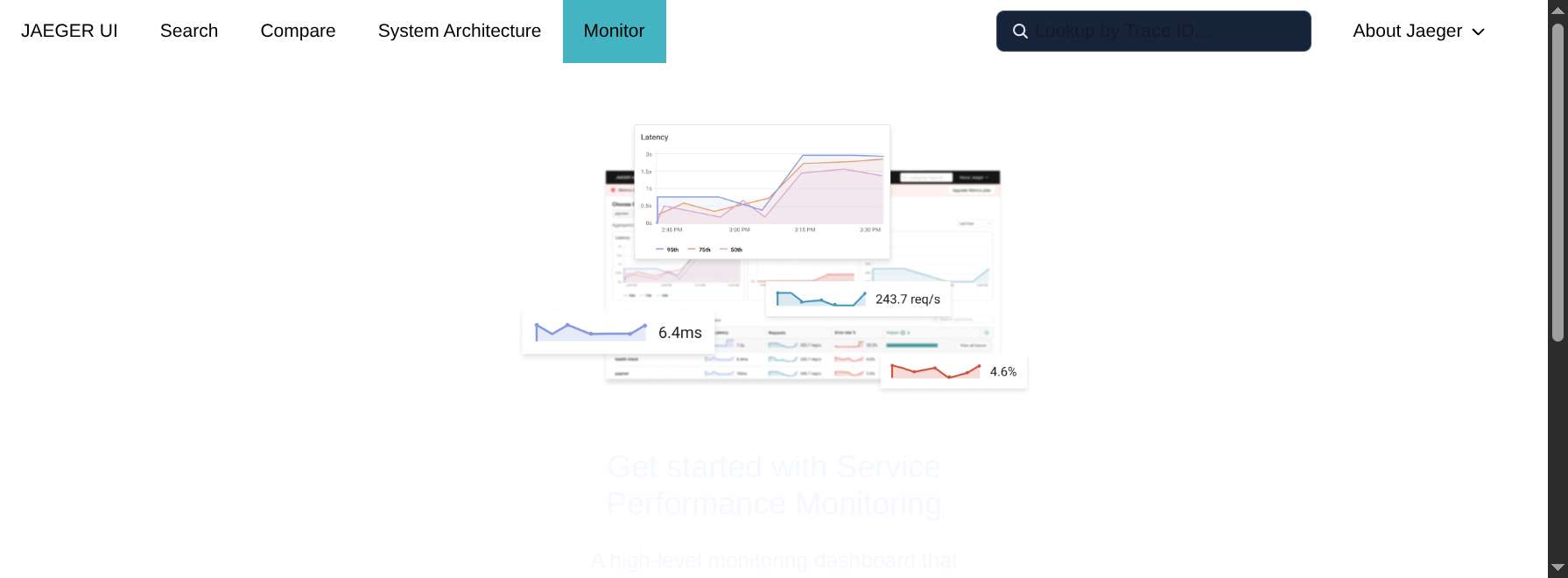 Monitor / SPM: latencia, request rate y error rate por servicio